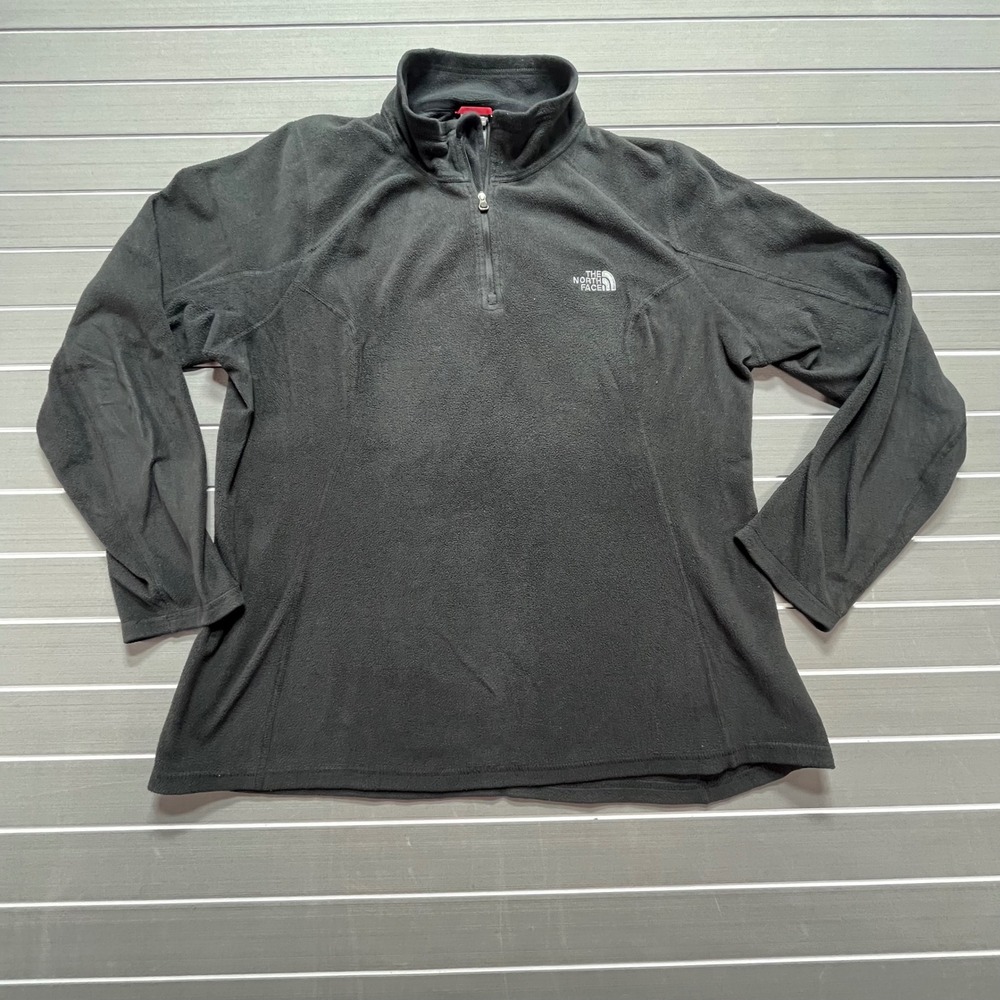 The North Face Womens Fleece 1/4 Zip Pullover Sweatshirt Dark Gray XL - Picture 1 of 8
